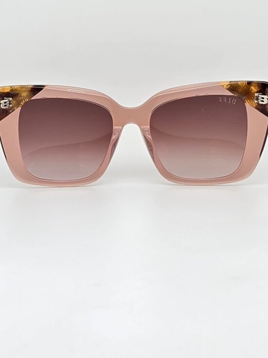 Diff Eyewear Lizzy Brown Crystal Tortoise Frame Brown Lens  display picture 1